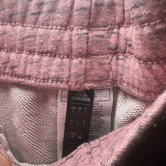 Women's Adidas Pink Essentials French Terry Melange Shorts Size L - Picture 3 of 5